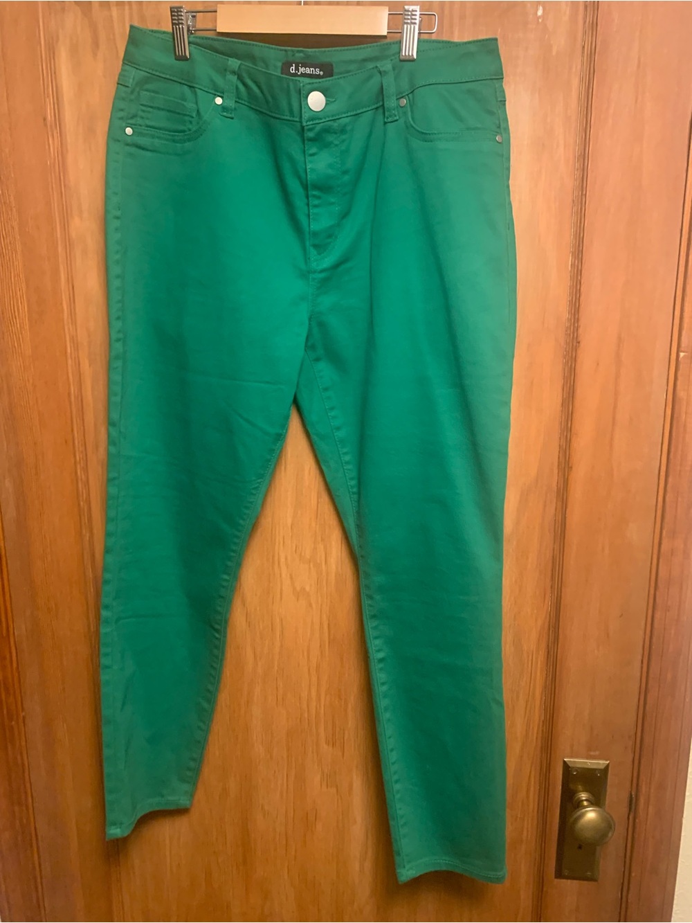 d. jeans Vibrant Emerald Green Women's ankle jeans-chinos